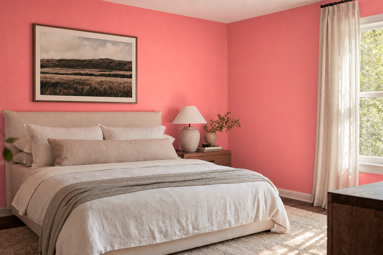 Dishy Coral by Sherwin-Williams on interiors