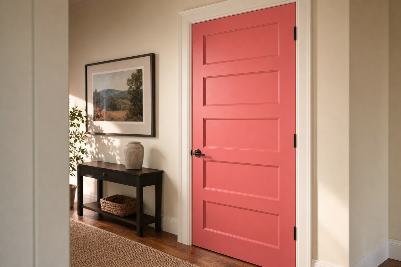Begonia by Sherwin-Williams on interior-doors