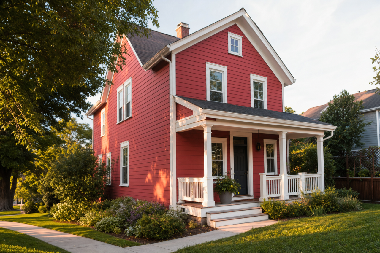 Enticing Red by Sherwin-Williams on exterior