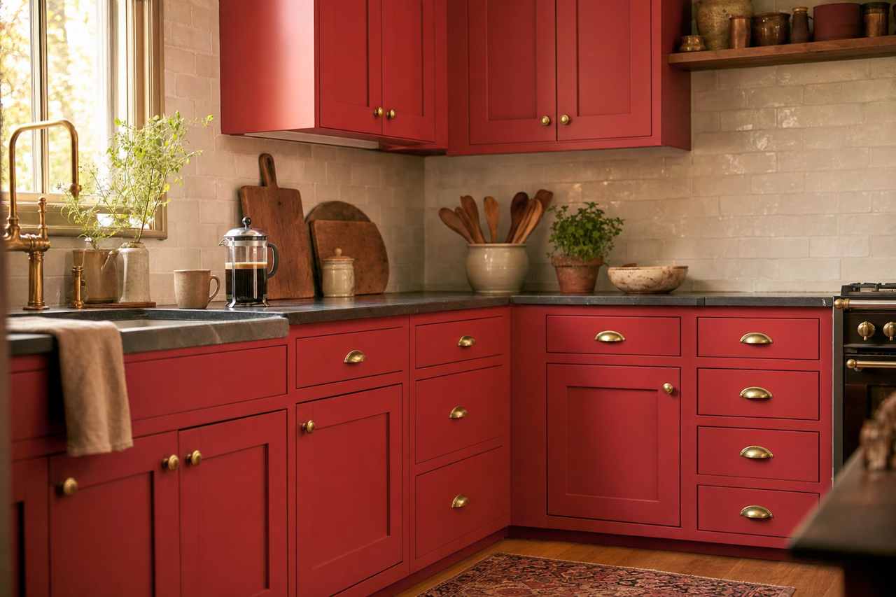 Tanager by Sherwin-Williams on cabinets