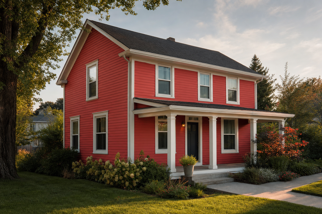 Rave Red by Sherwin-Williams on exterior