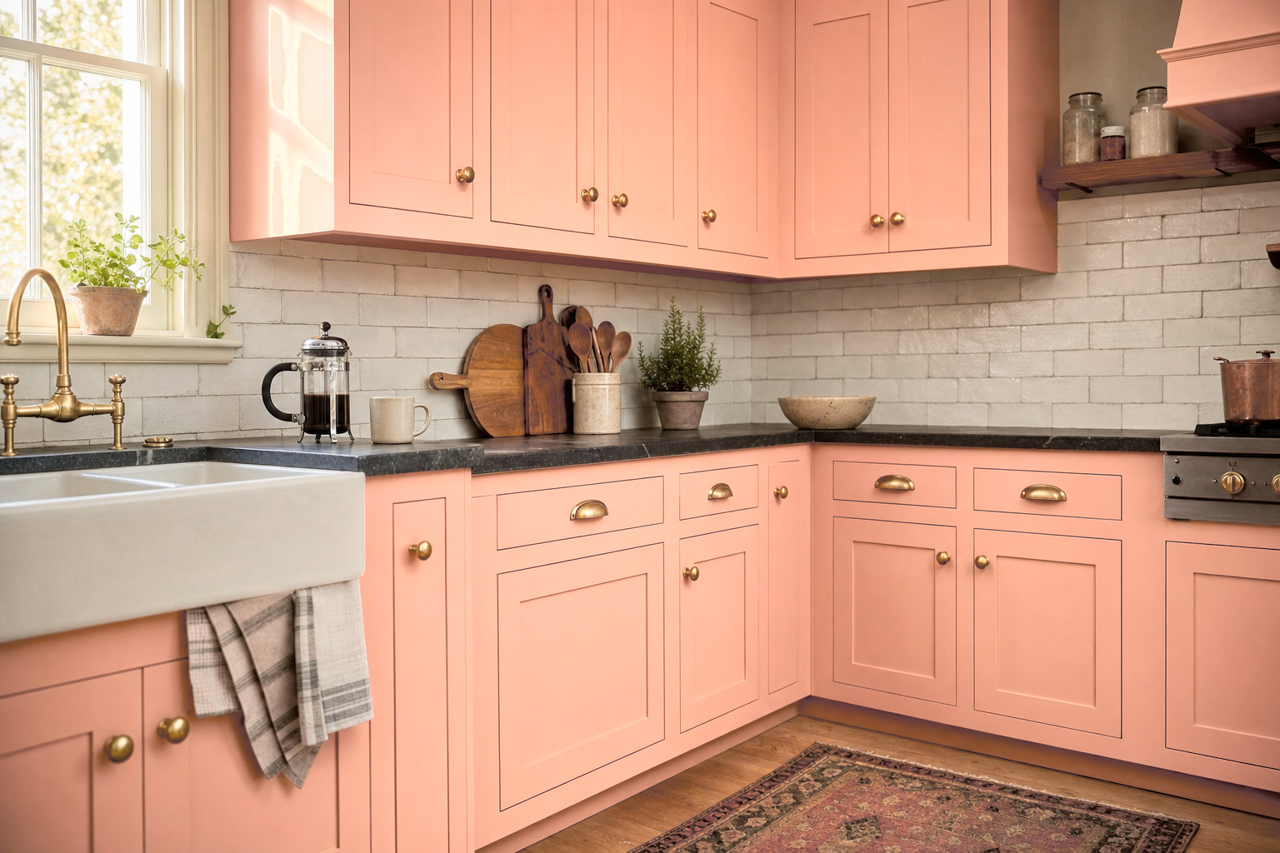 Jovial by Sherwin-Williams on cabinets