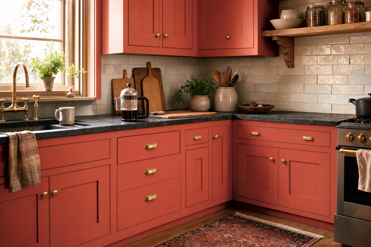 Peppery by Sherwin-Williams on cabinets