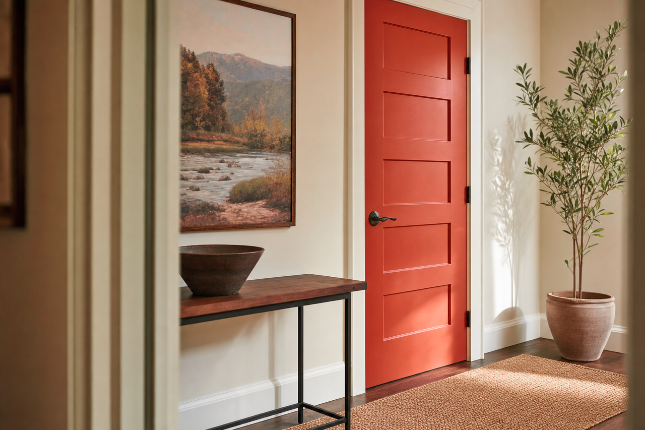 Peppery by Sherwin-Williams on interior-doors