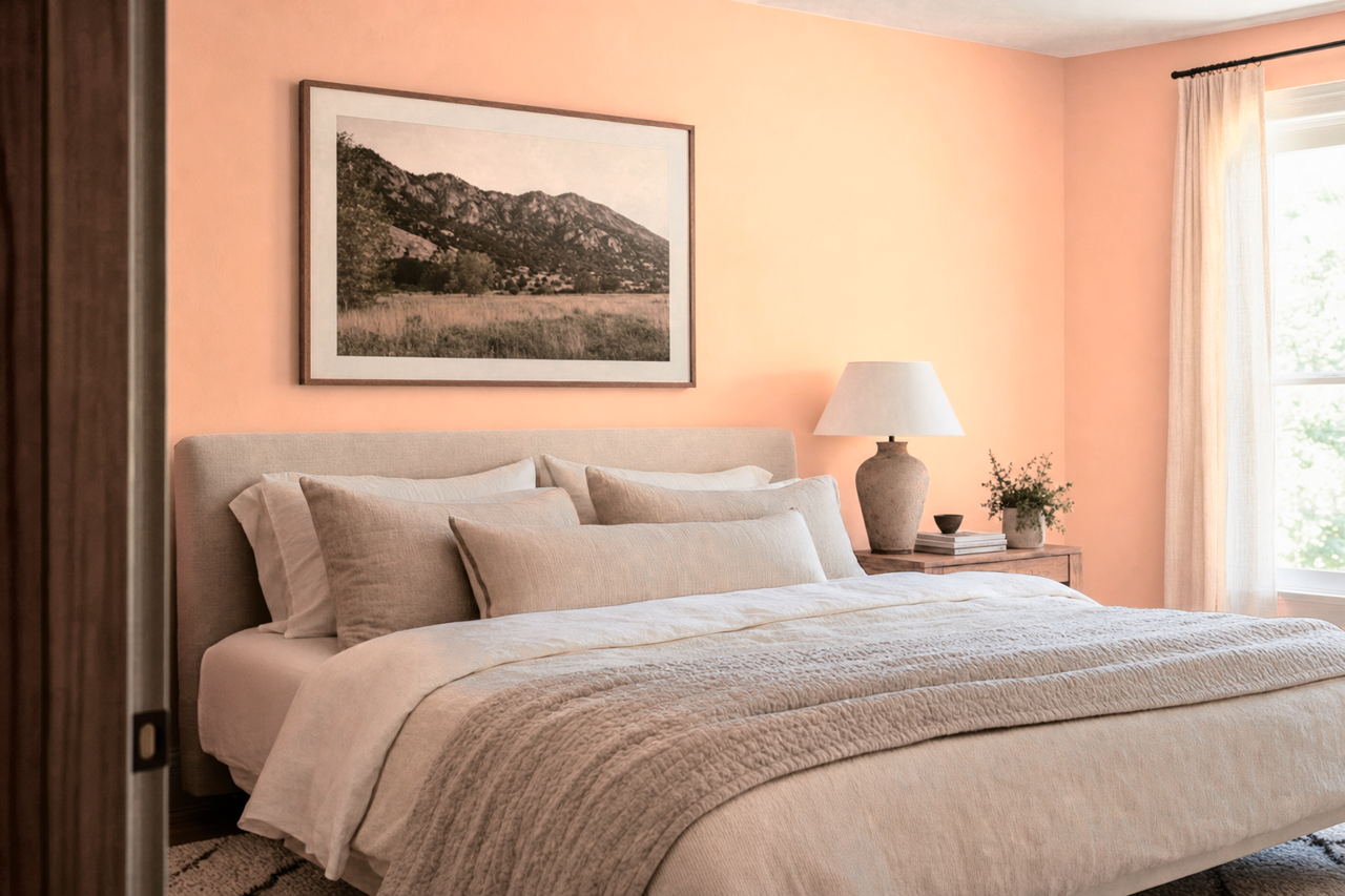 Cosmetic Peach by Sherwin-Williams on interiors