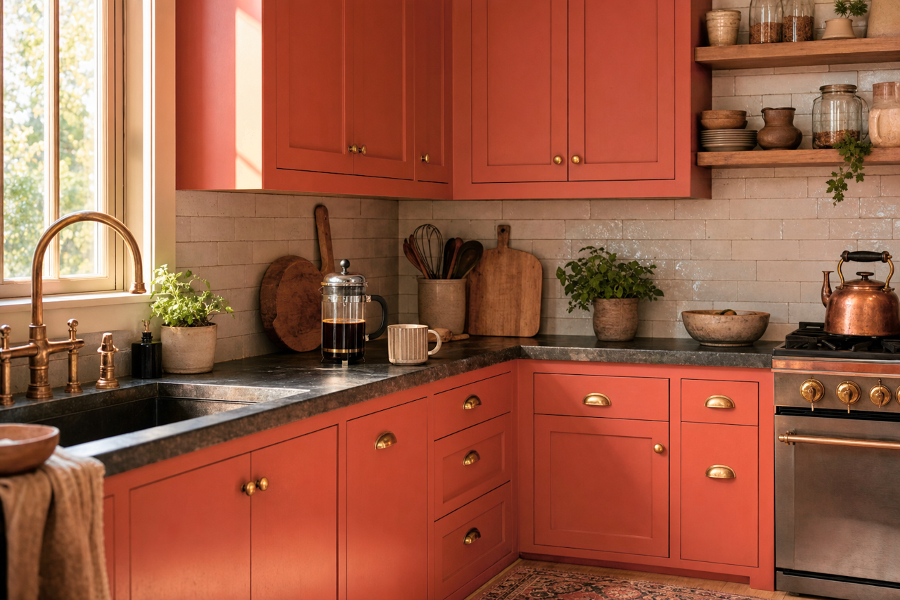 Emotional by Sherwin-Williams on cabinets