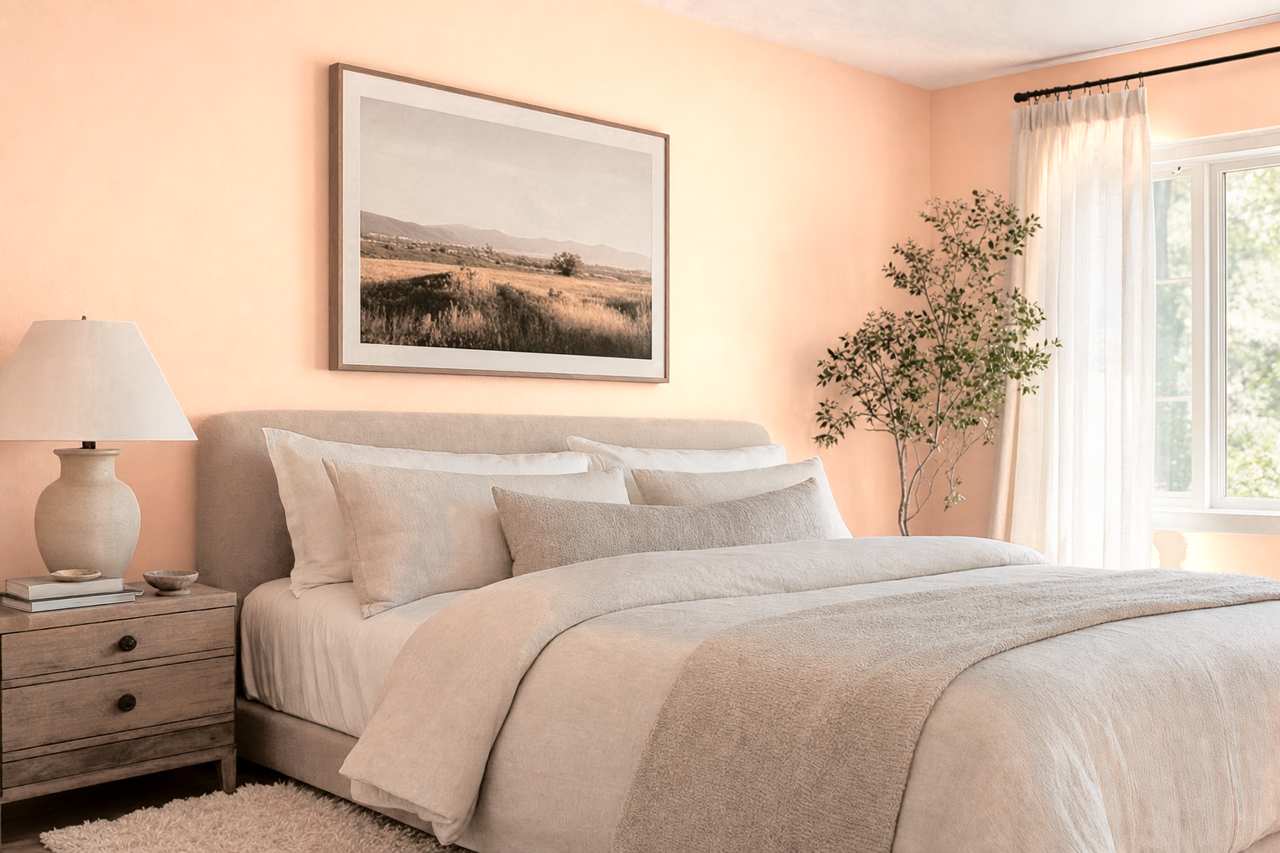 Peach Blossom by Sherwin-Williams on interiors