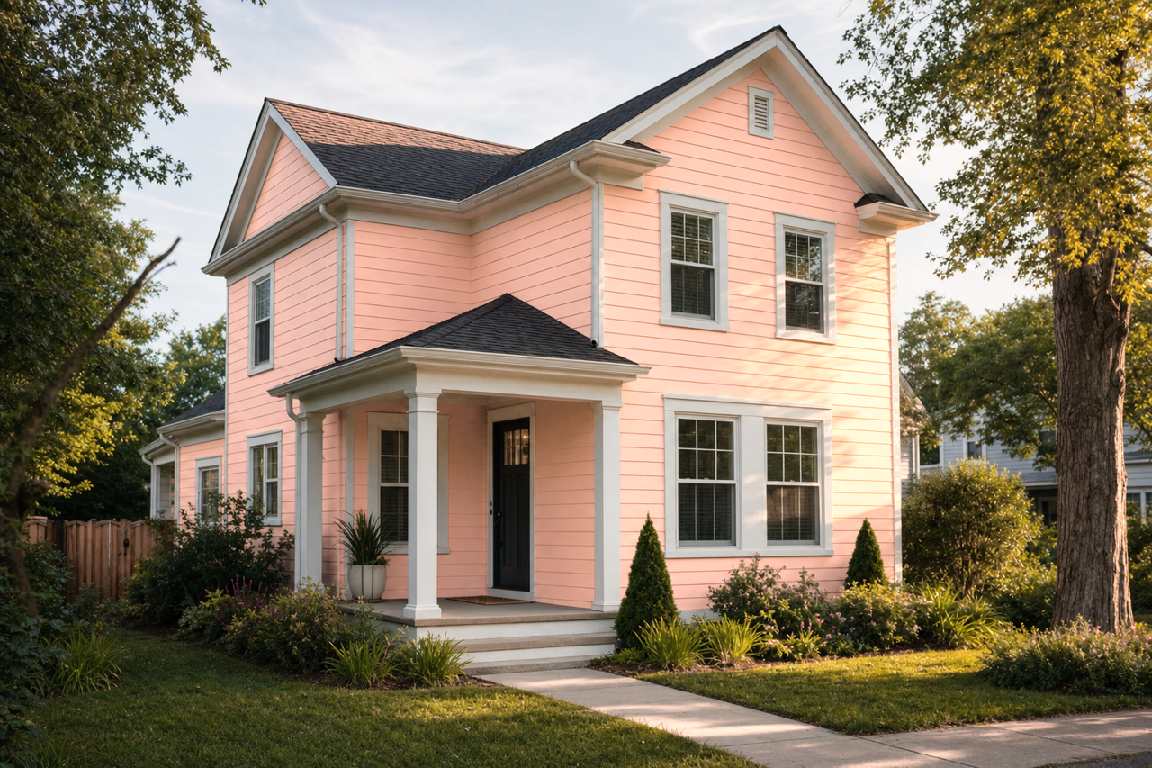 Certain Peach by Sherwin-Williams on exterior