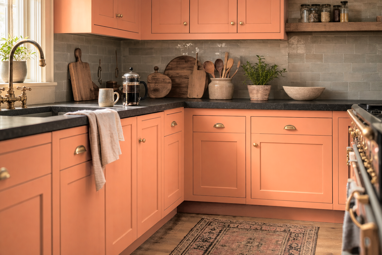 Sunset by Sherwin-Williams on cabinets