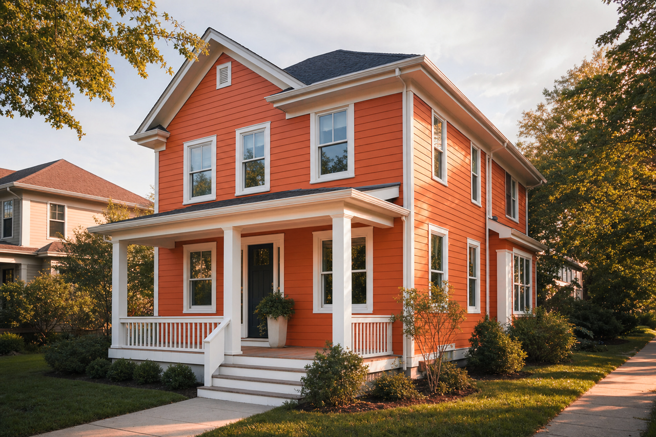 Robust Orange by Sherwin-Williams on exterior