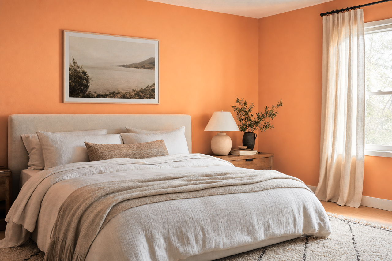 Inventive Orange by Sherwin-Williams on interiors