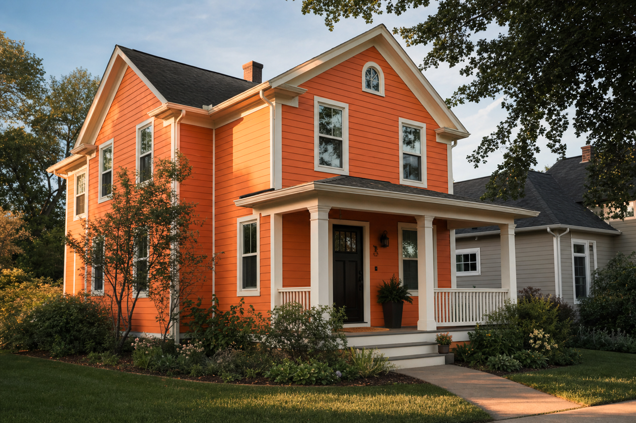 Determined Orange by Sherwin-Williams on exterior
