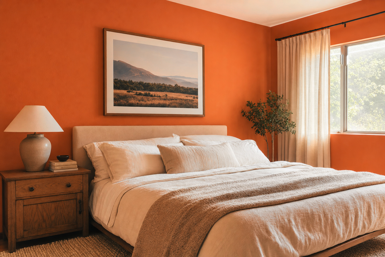 Determined Orange by Sherwin-Williams on interiors