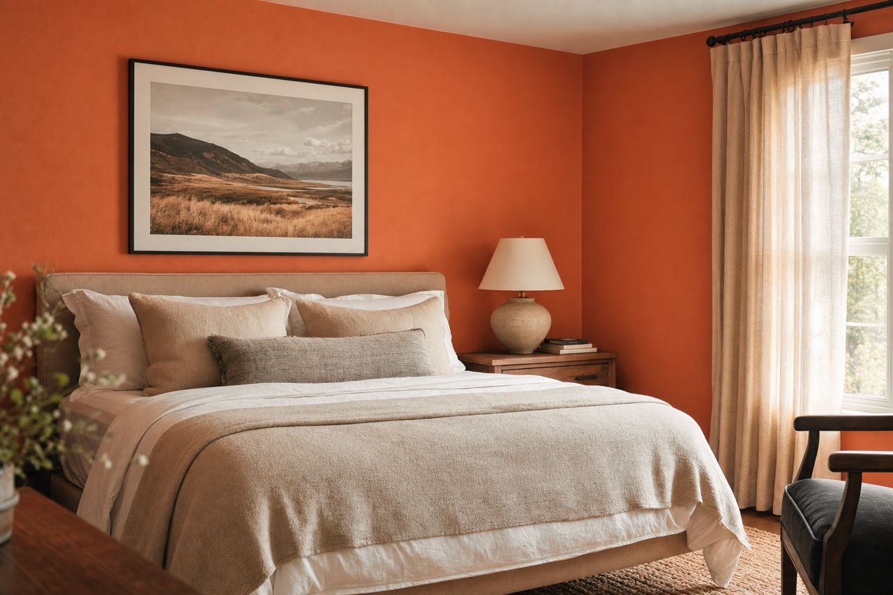 Husky Orange by Sherwin-Williams on interiors