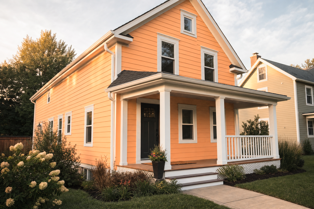 Tangerine by Sherwin-Williams on exterior
