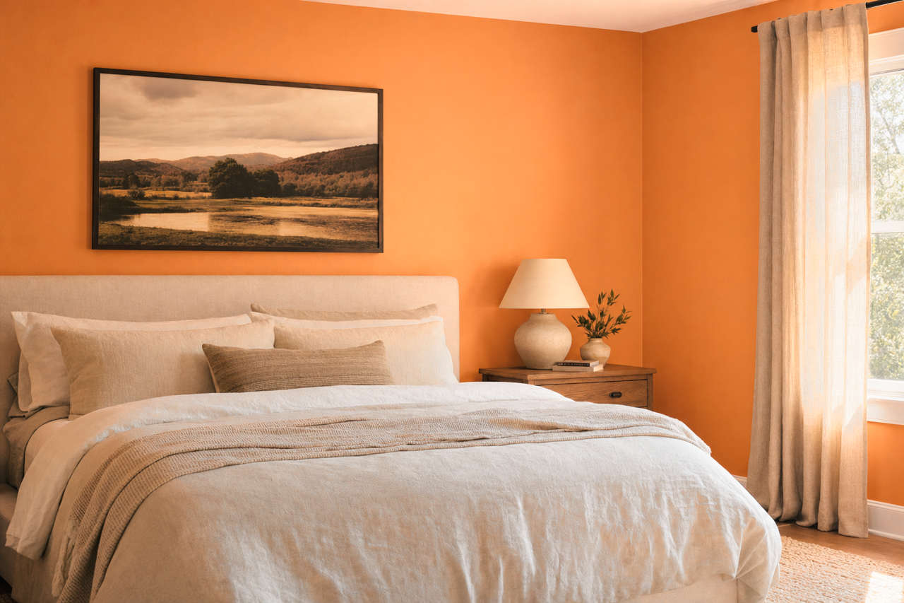 Outgoing Orange by Sherwin-Williams on interiors
