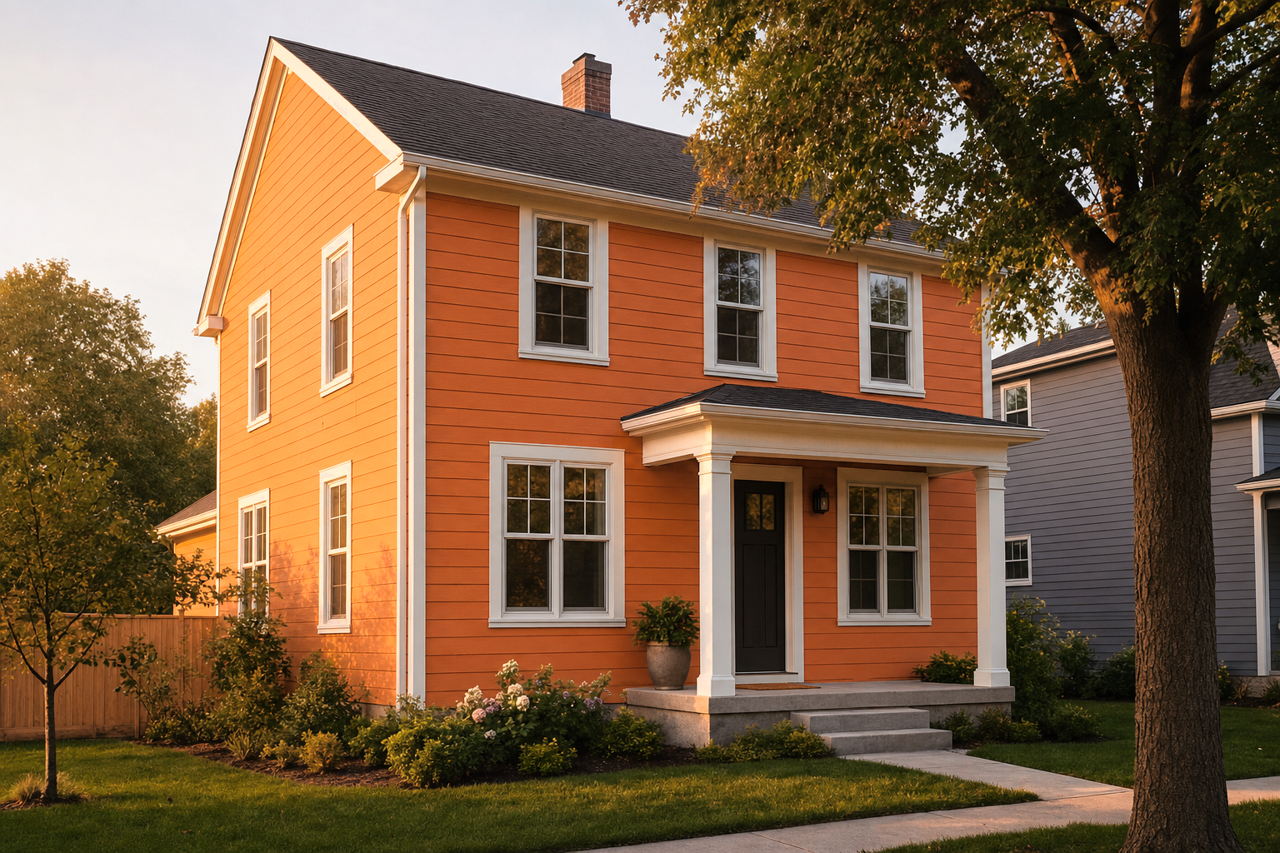 Rhumba Orange by Sherwin-Williams on exterior