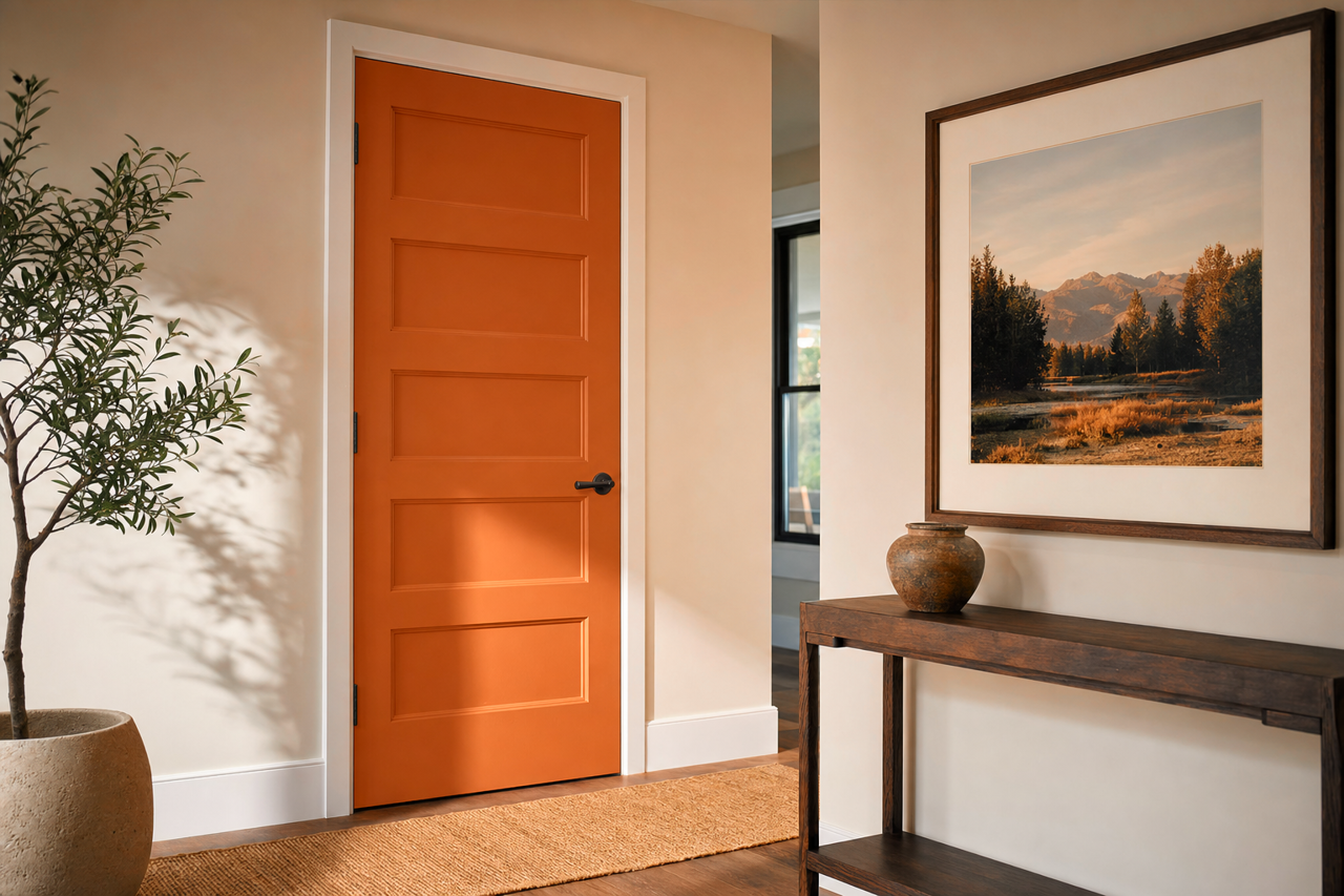 Yam by Sherwin-Williams on interior-doors