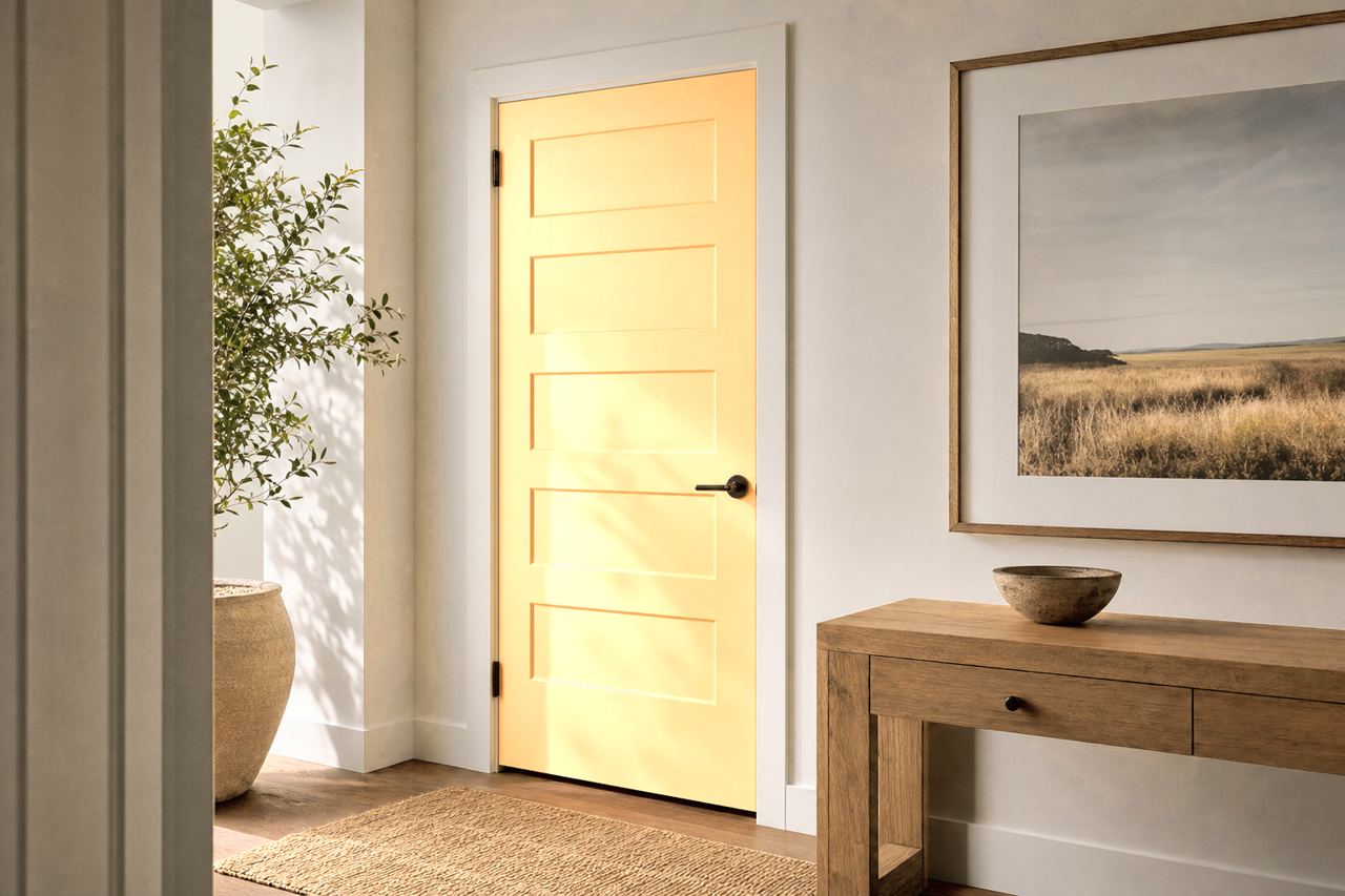 Delicious Melon by Sherwin-Williams on interior-doors