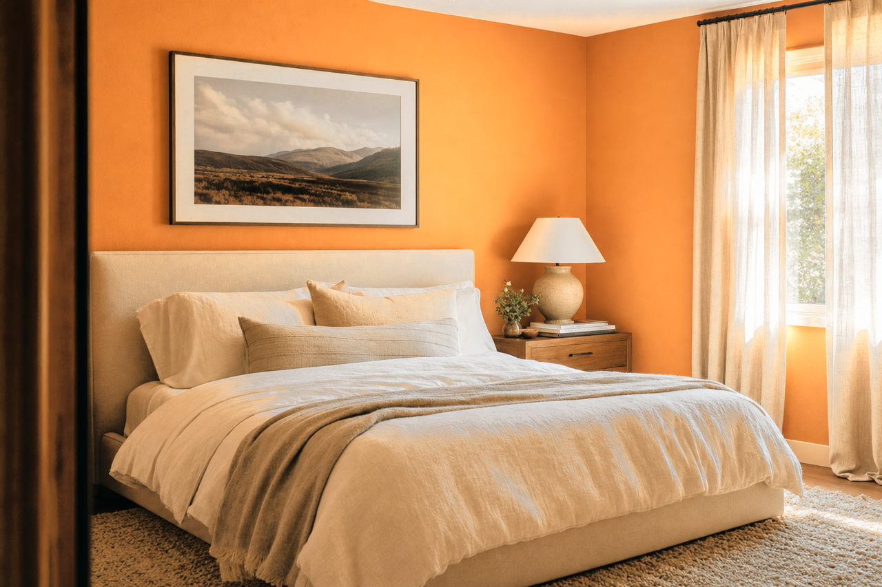 Adventure Orange by Sherwin-Williams on interiors