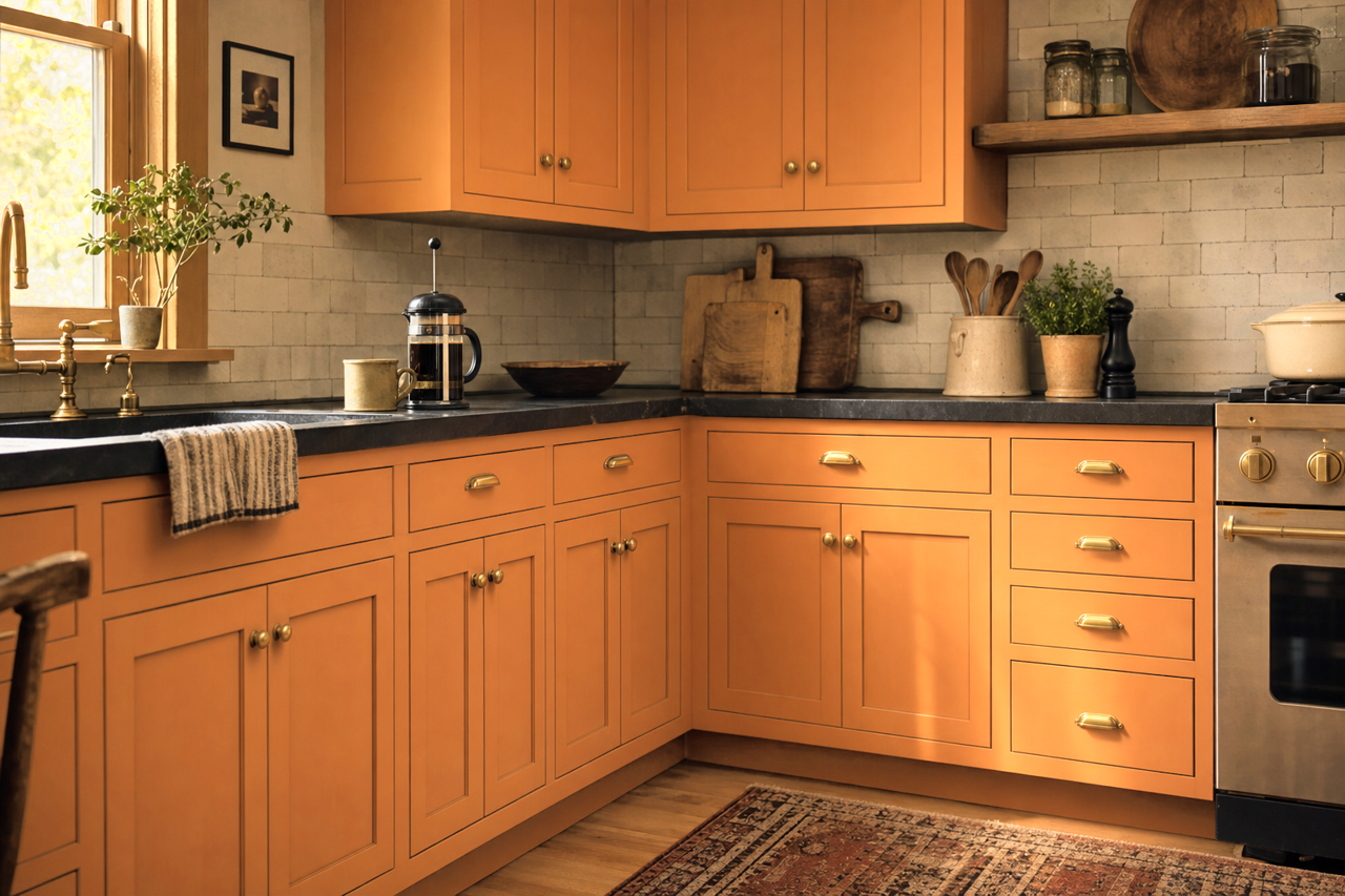 Serape by Sherwin-Williams on cabinets