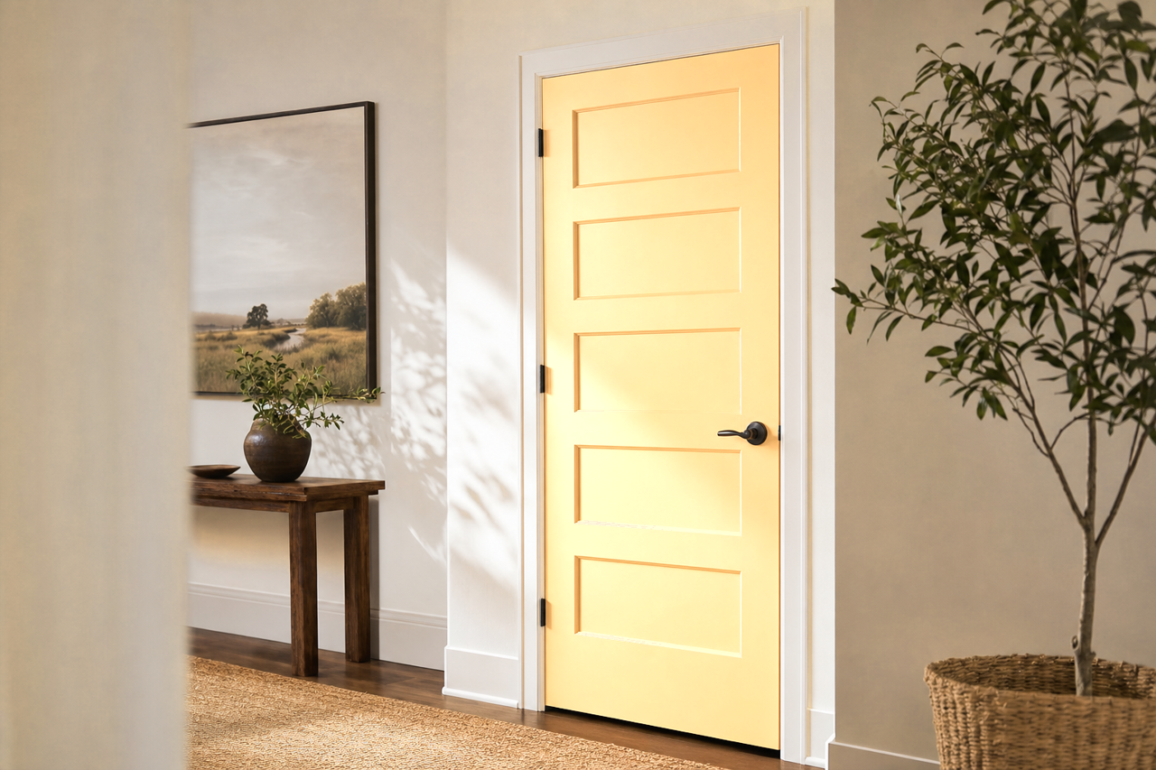 Honey Blush by Sherwin-Williams on interior-doors