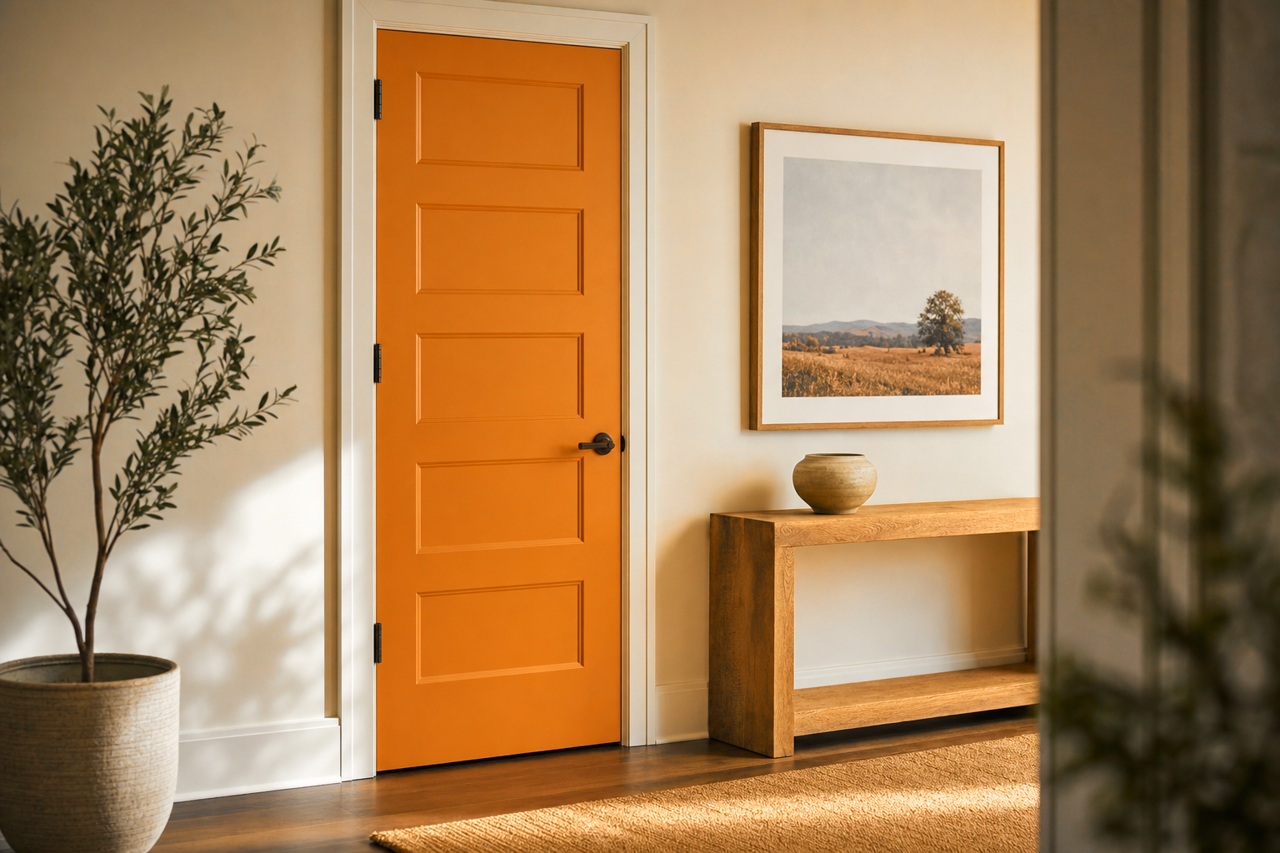Marigold by Sherwin-Williams on interior-doors