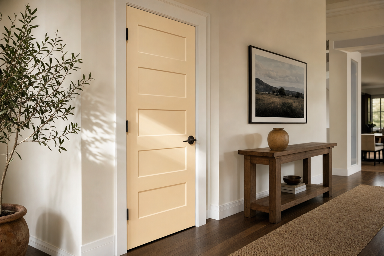 Gardenia by Sherwin-Williams on interior-doors