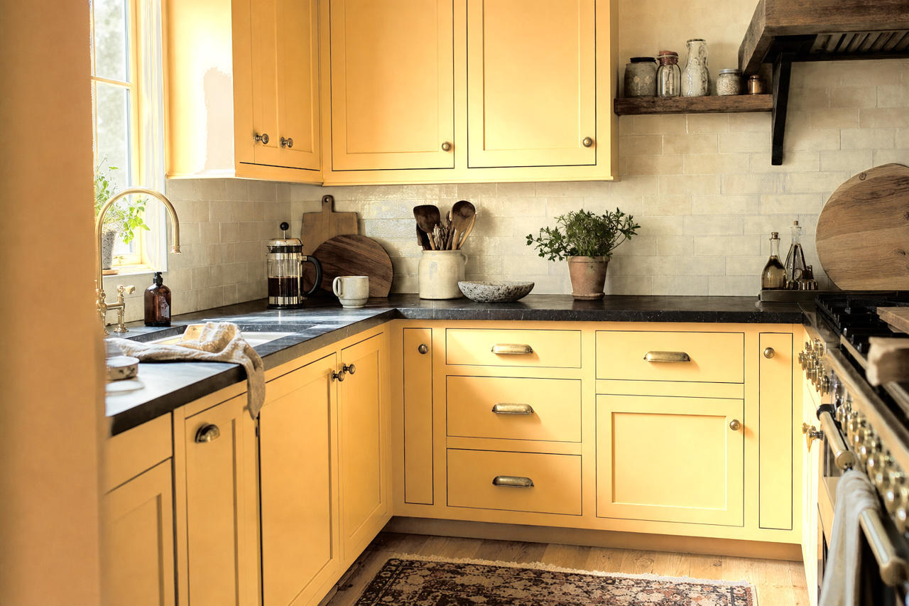 Afterglow by Sherwin-Williams on cabinets
