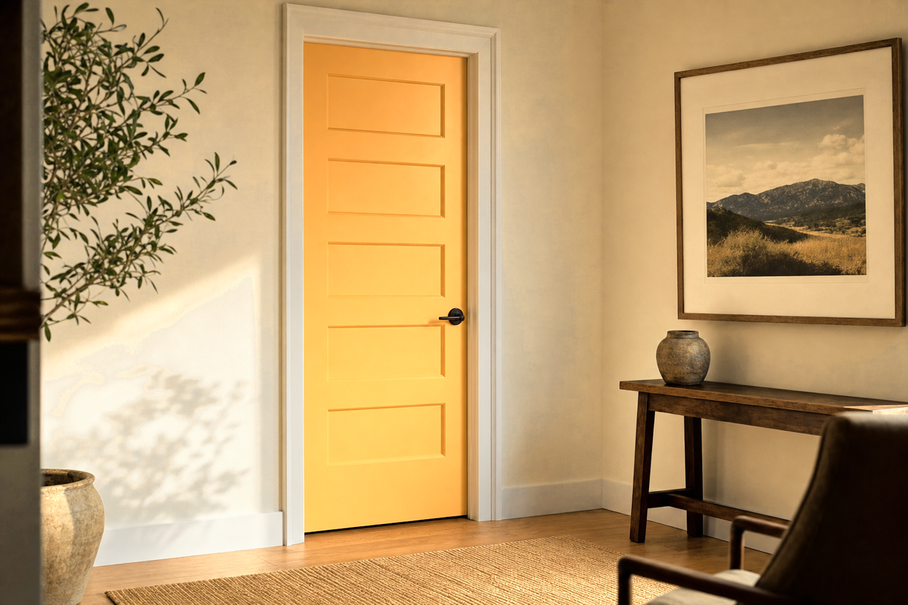 Sunrise by Sherwin-Williams on interior-doors