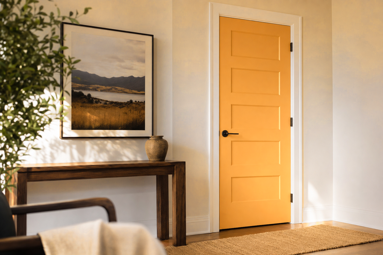 Yarrow by Sherwin-Williams on interior-doors
