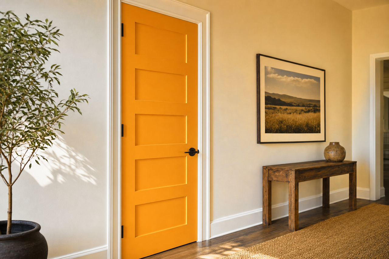 Gold Crest by Sherwin-Williams on interior-doors