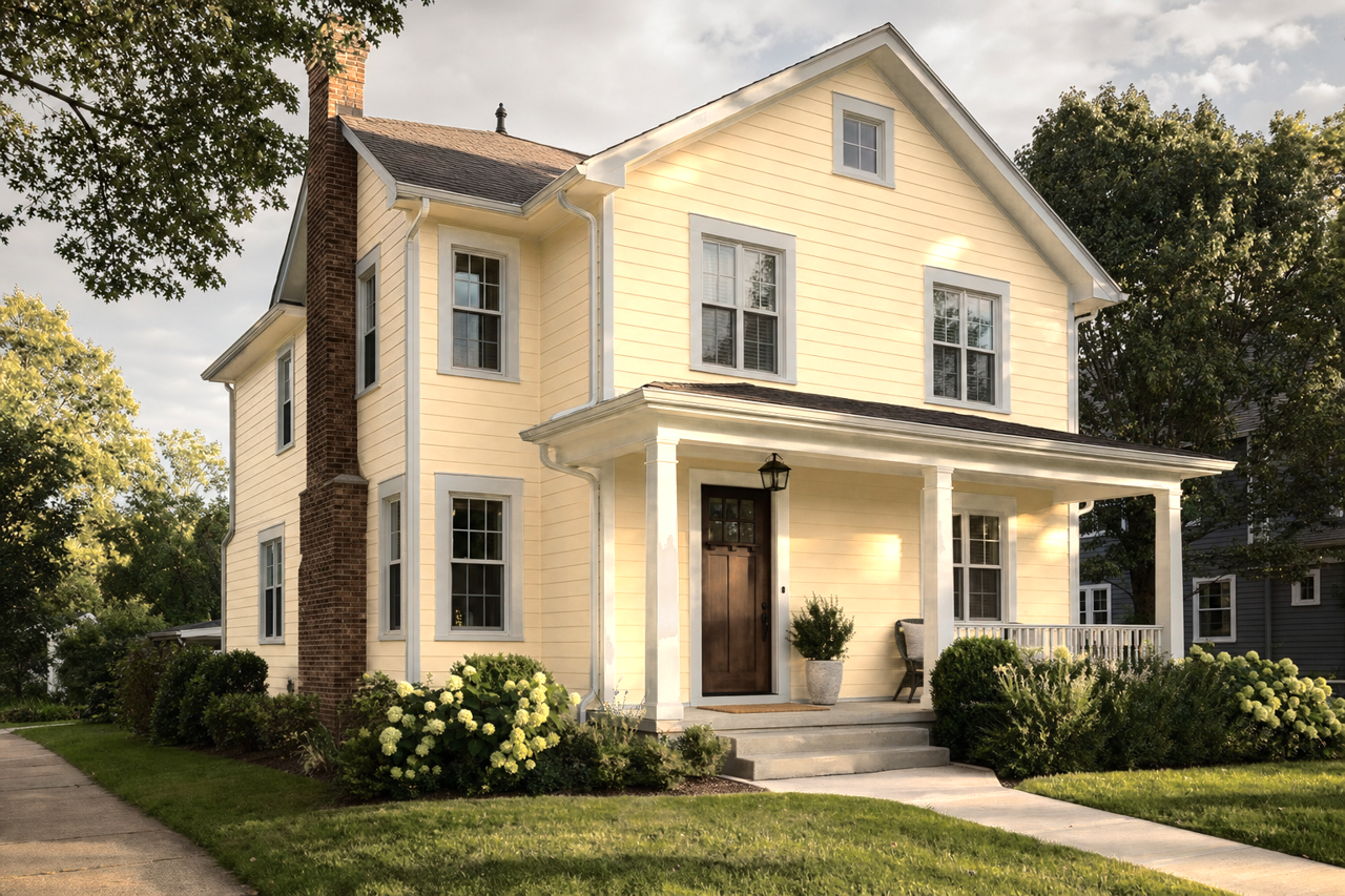 Banana Cream by Sherwin-Williams on exterior