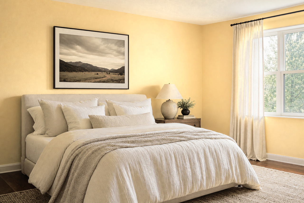 Banana Cream by Sherwin-Williams on interiors