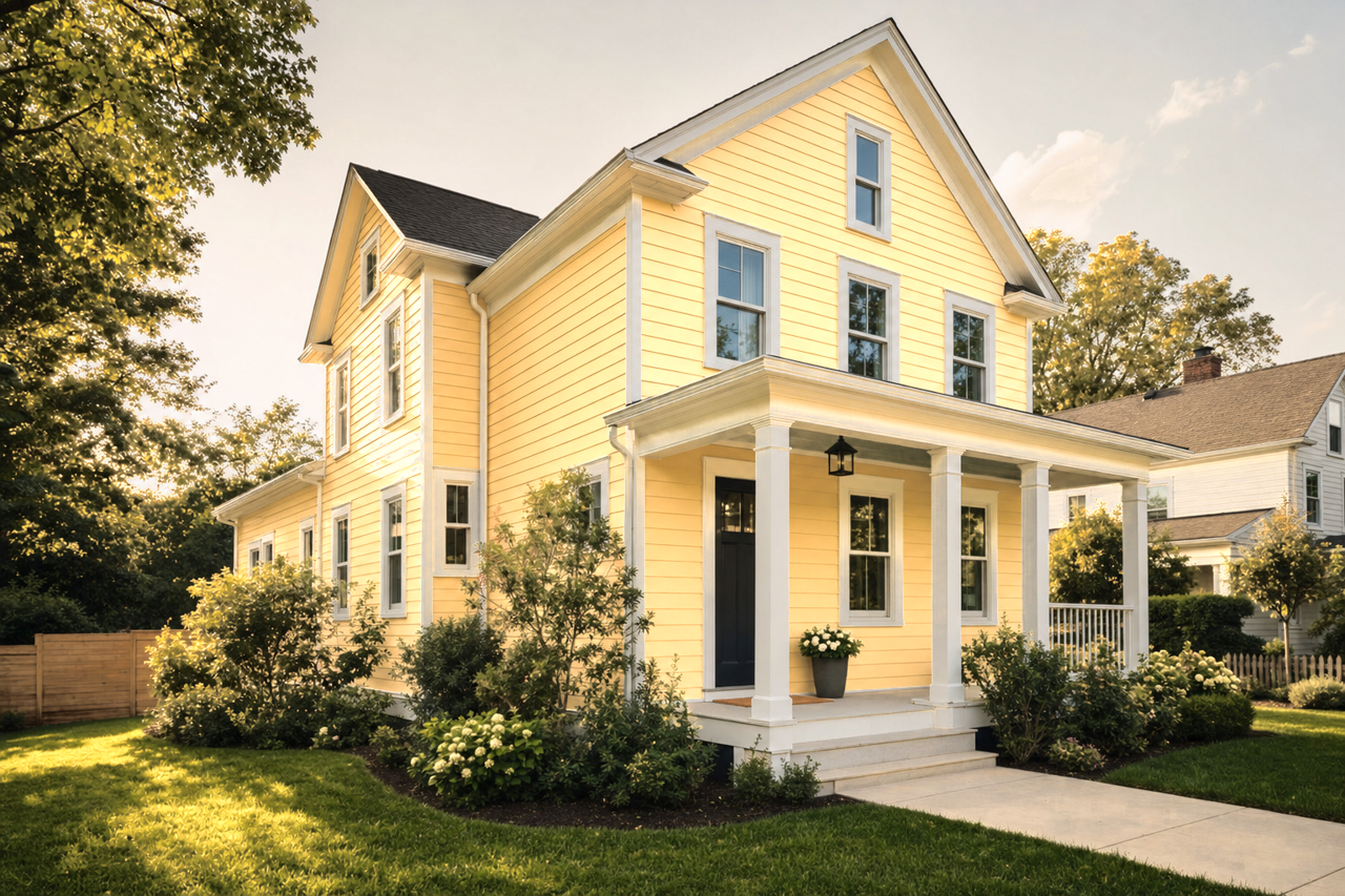 Jonquil by Sherwin-Williams on exterior