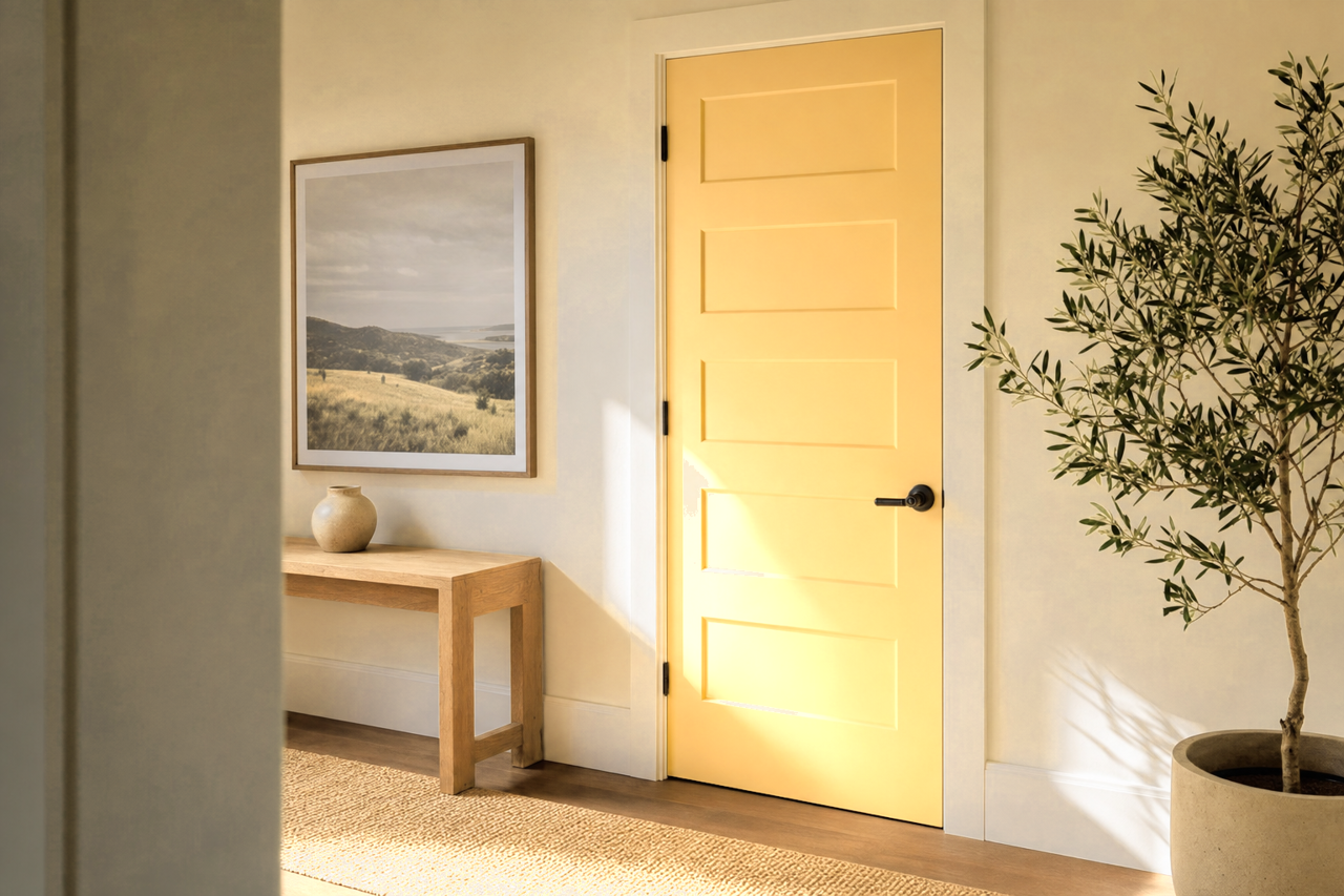 Jonquil by Sherwin-Williams on interior-doors
