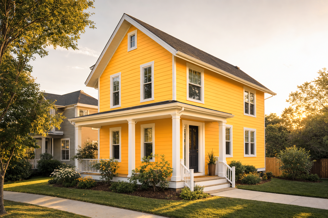 Goldenrod by Sherwin-Williams on exterior