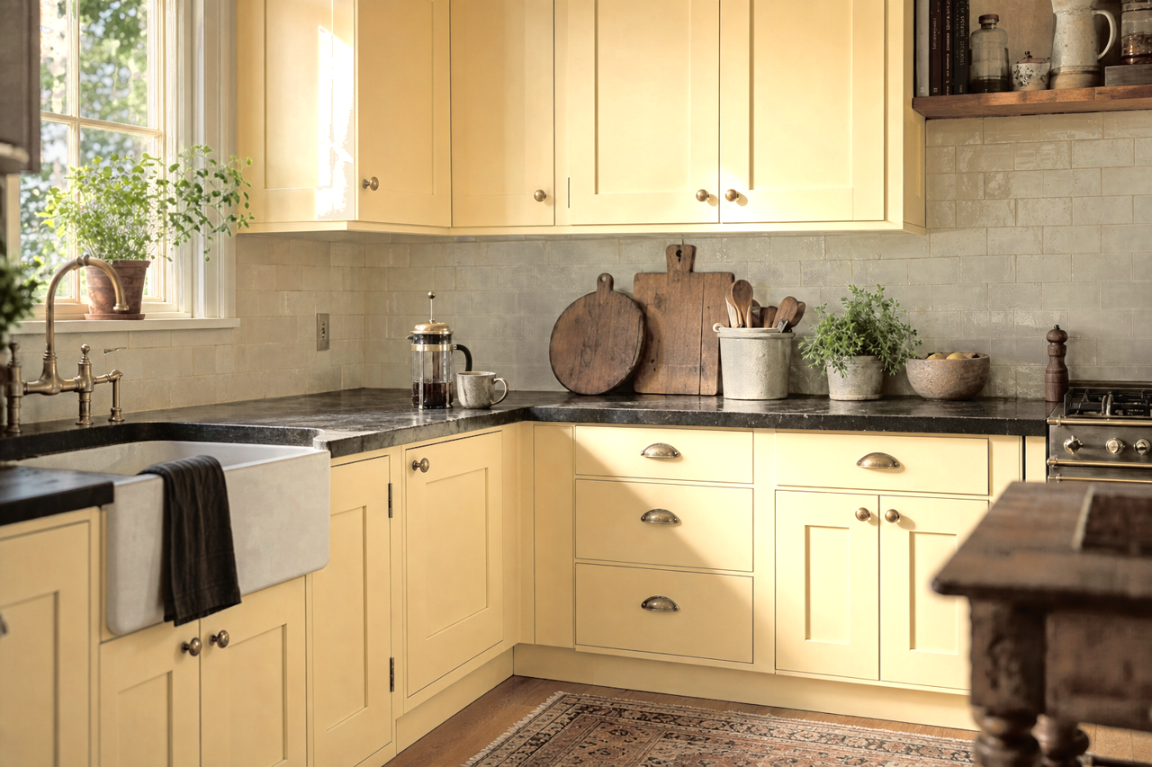 Full Moon by Sherwin-Williams on cabinets