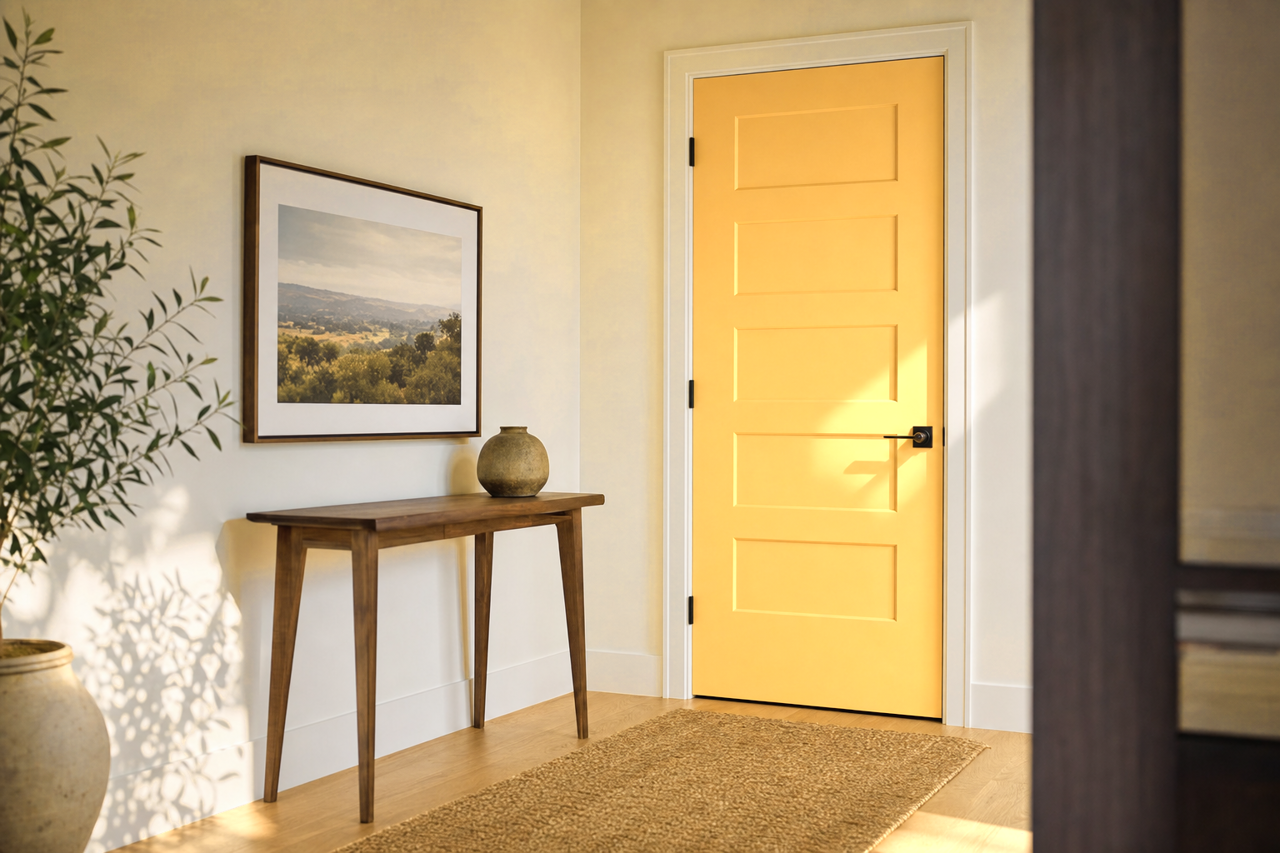 June Day by Sherwin-Williams on interior-doors