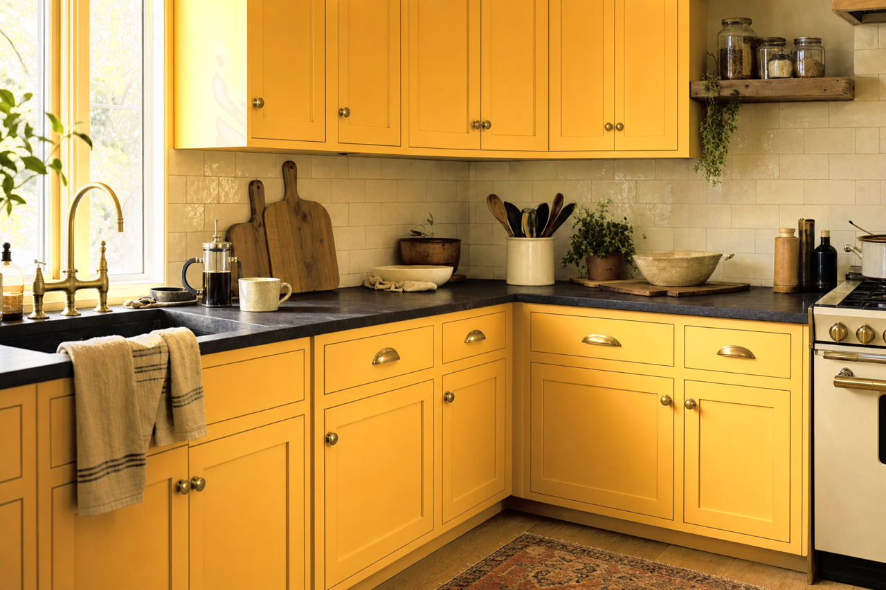 Bee by Sherwin-Williams on cabinets