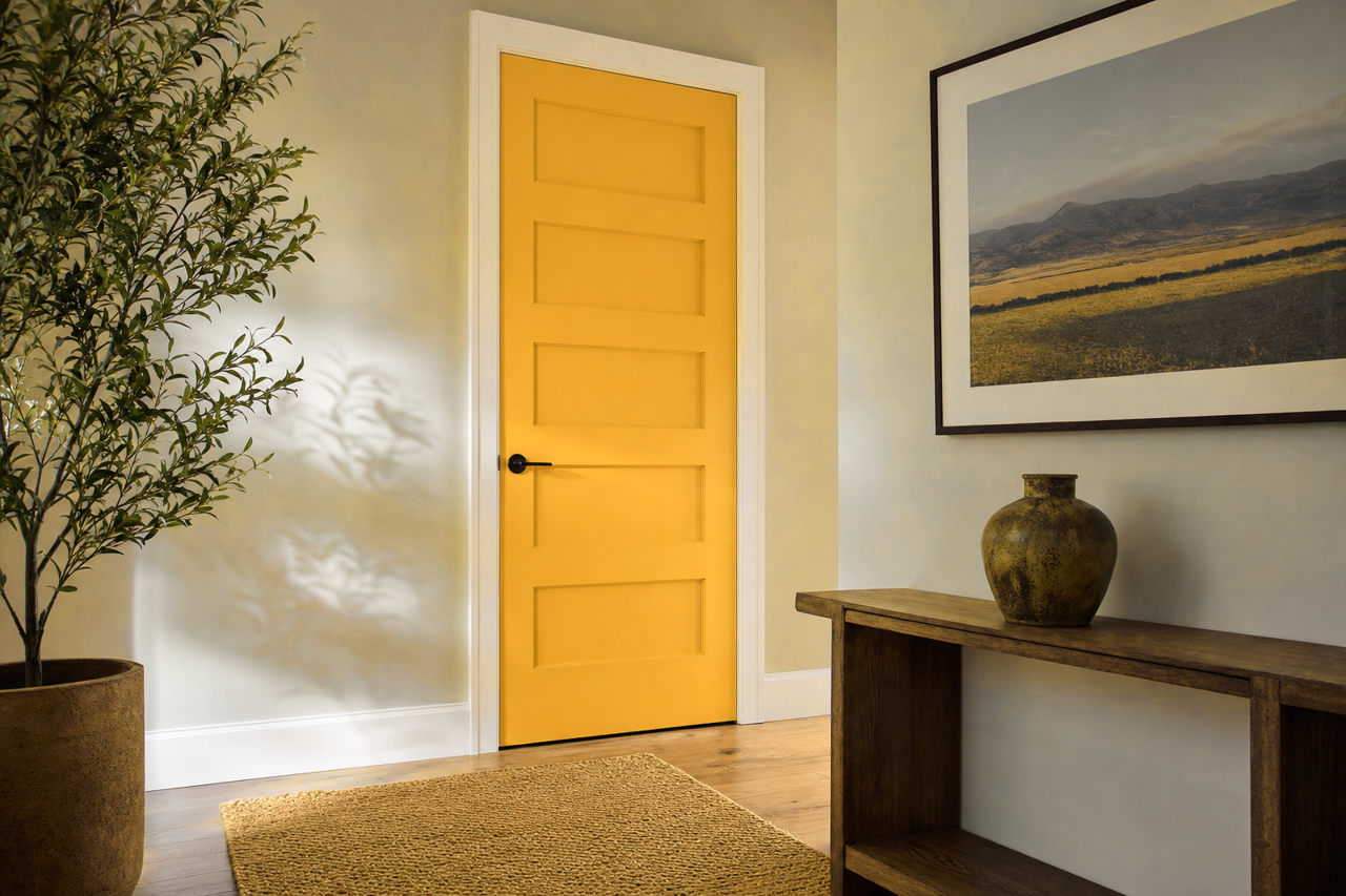 Gambol Gold by Sherwin-Williams on interior-doors