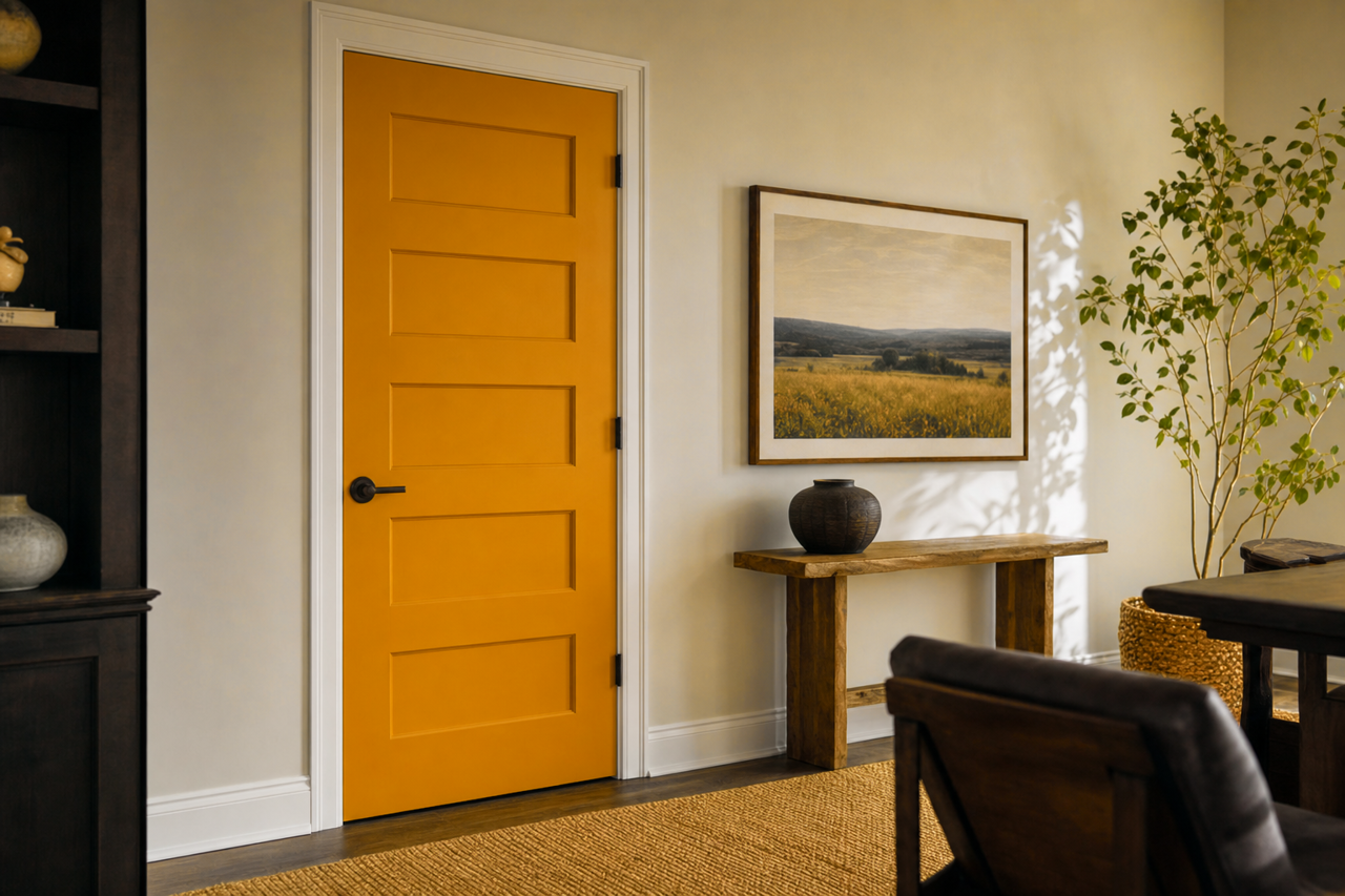 Auric by Sherwin-Williams on interior-doors