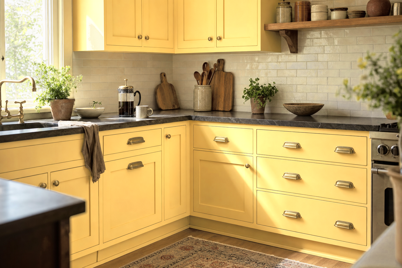 Midday by Sherwin-Williams on cabinets