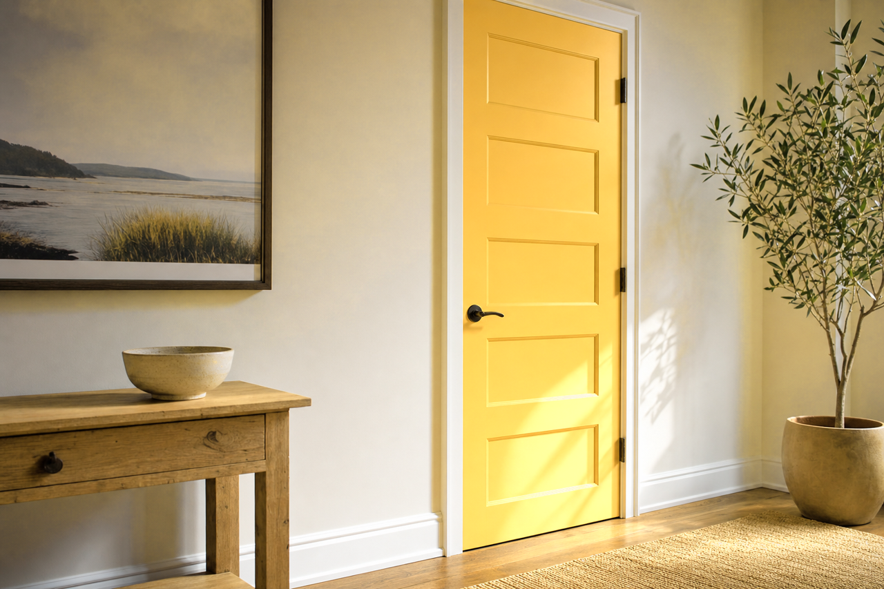 Quilt Gold by Sherwin-Williams on interior-doors