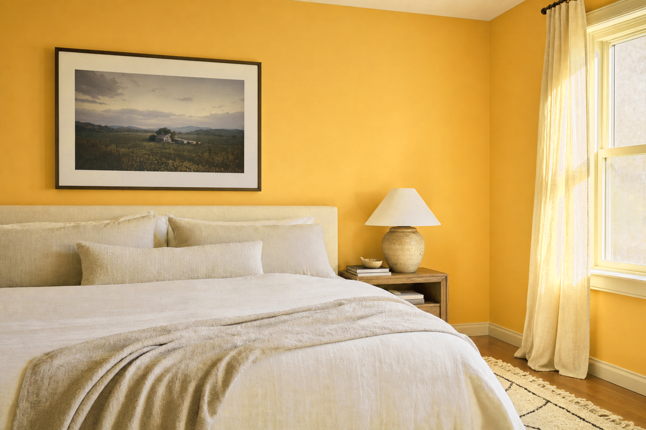 Quilt Gold by Sherwin-Williams on interiors