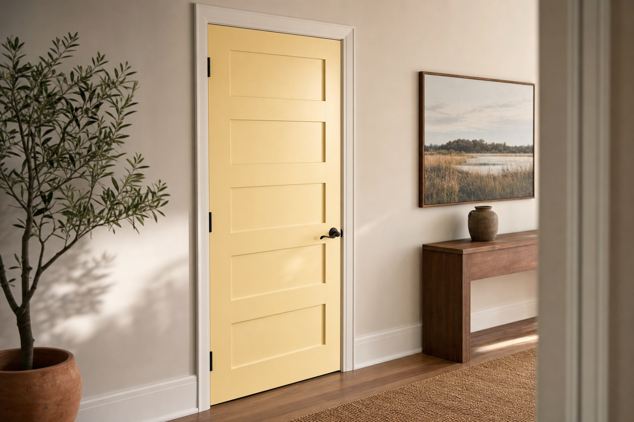 Daybreak by Sherwin-Williams on interior-doors