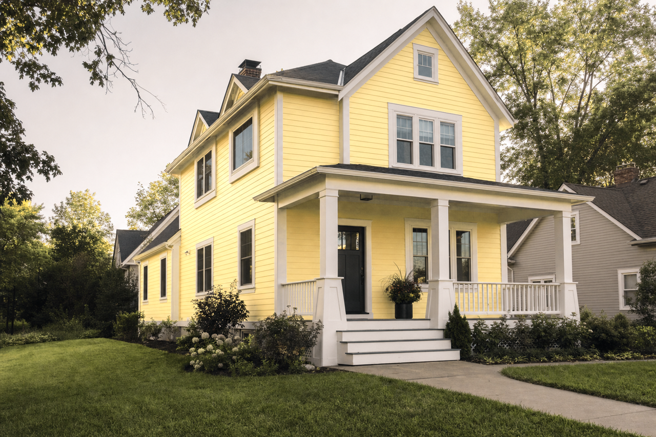 Lively Yellow by Sherwin-Williams on exterior
