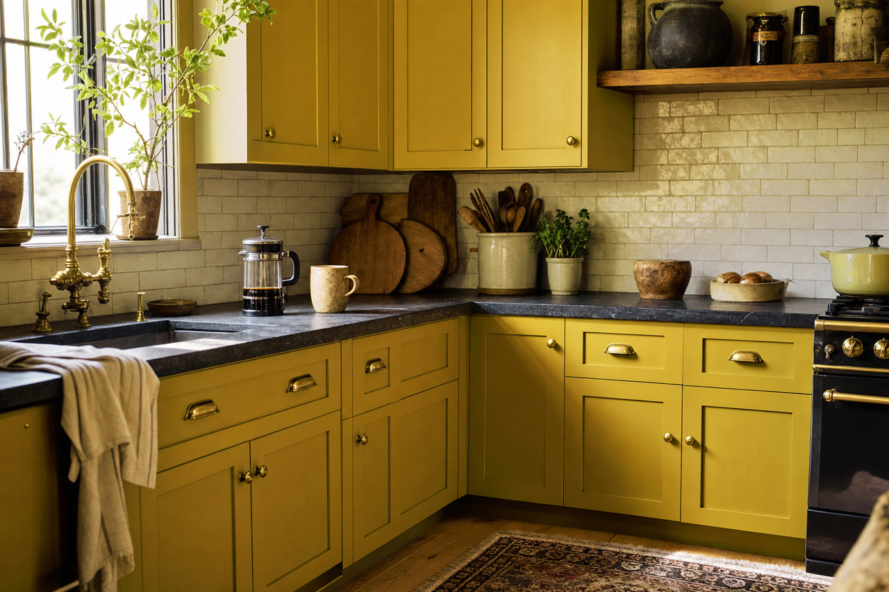 High Strung by Sherwin-Williams on cabinets