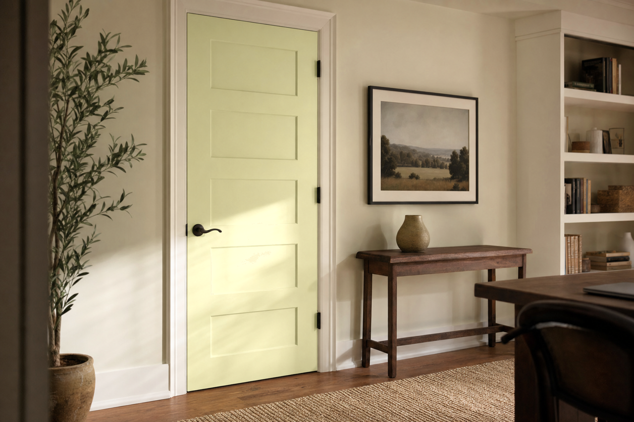 Lime Granita by Sherwin-Williams on interior-doors