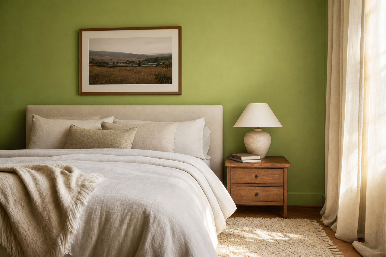 Overt Green by Sherwin-Williams on interiors